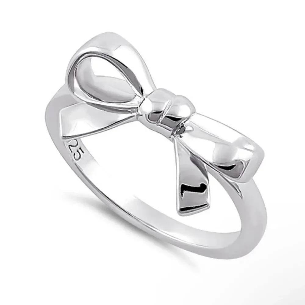 Sterling Silver Bow Ring New
